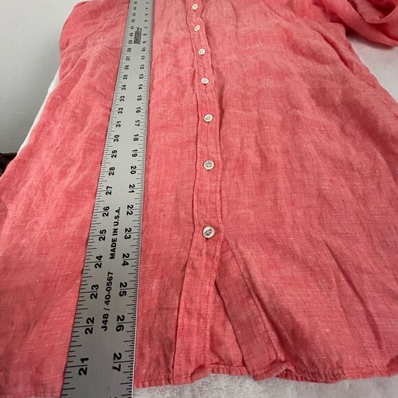 J.Crew Womens Pink Linen Long-Sleeve Button-Up Perfect Shirt Size 8 Casual Top - Picture 7 of 8